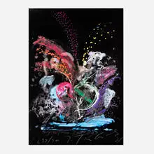 Jean Tinguely, Fontaine Jo Siffert (from the Eight by Eight to Celebrate the Temporary Contemporary portfolio), 1984, screenprint in colors on Technosil
