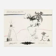 Saul Steinberg, Sam’s Art (from the New York International portfolio), 1966, lithograph in colors