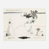 Saul Steinberg, Sam’s Art (from the New York International portfolio), 1966, lithograph in colors
