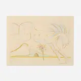 Salvador Dalí, Le cheval et le loup, 1974, drypoint with pochoir in colors on Japon