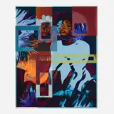 Amani Lewis, Two Queens: Ode to Romare Bearden (Collaboration with IL2CHINO), 2021, archival pigment print with hand-embellished screenprinted special effects on 310gsm Hahnemühle Photo Rag finished by hand with with neon, metallic and sparkling screenprint layers