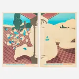 Milton Glaser, Nude on the Music Hall Floor poster (diptych), 1978, offset lithograph in colors