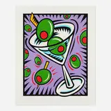 Burton Morris, Martini and Olive, screenprint in colors
