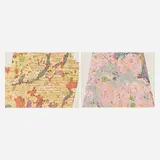 Nancy Graves, Two works from the Lithographs Based on Geologic Maps of Lunar Orbiter and Apollo Landing Sites series