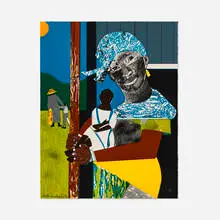 Come Sunday (from 1776 USA 1976: Bicentennial Prints portfolio) by Romare Bearden, 1975, lithograph in colors on Arches, sold Feb 2026