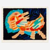 Karel Appel, Smiling Cat (from the Cats portfolio), 1978, lithograph in colors on Arches