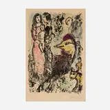 Marc Chagall, La Famille au Coq, 1969, lithograph in colors on Arches