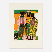 Romare Bearden, Conjunction, 1979, lithograph in colors
