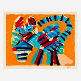 Karel Appel, Sunshine (from Cats portfolio), 1978, screenprint in colors