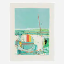 Untitled by Sam Middleton, 1997, offset lithograph in colors on BFK Rives, sold Nov 2024