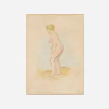 Pierre-Auguste Renoir, Baigneuse, debout, en pied, 1896, lithograph in colors