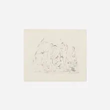 Paul Cézanne, Les baigneurs (petit planche) (first state), c. 1897, lithograph on Chine volant paper