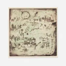 Zao Wou-ki, Paysage au soleil, 1950, etching in colors