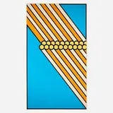 Nicholas Krushenick, Lincoln Center, 1968, screenprint in colors on canvas mounted to paper