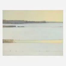 Russell Chatham, Missouri Headwaters, February, 1985, lithograph in colors