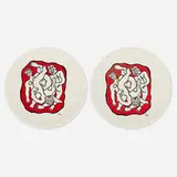 Fernand Léger, Plates from the Acrobats series, pair, c. 1955, hand-stenciled and glazed porcelain
