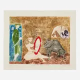 Guillermo Silva Santamaria, Antes de la corrida, etching in colors with embossing