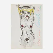 Luciano Castelli, Untitled (Nude), lithograph in colors
