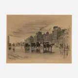 Félix Buhot, Une Matinée d'hiver au Quai de l'Hôtel-Dieu, 1876, etching and drypoint