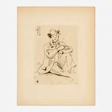 Paul Cézanne, Portrait du peintre A. Guillaumin au pendu, etching