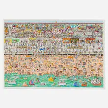 James Rizzi, On The Boardwalk, 1985, three-dimensional lithograph in colors