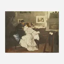 Manuel Robbe, Nocturne (Le flirt), c. 1906, etching and aquatint in colors