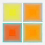 Richard Anuszkiewicz, Four works from the Spectral 9 portfolio, 1969, screenprint in colors on plastic panel