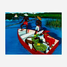 Jonathan Green, The Escorting of Ruth, 1993, screenprint in colors on Arches