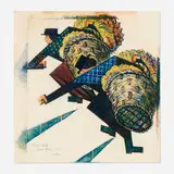 Sybil Andrews, Flower Girls, 1934, linocut in colors
