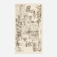 Childe Hassam, Avenue of the Allies, 1918, lithograph on paper