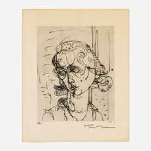 Hans Hofmann, Untitled (Woman's Head), etching
