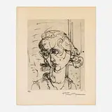 Hans Hofmann, Untitled (Woman's Head), etching