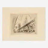 John Marin, Downtown, the El (from the Six American Etchings series)