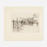 John Henry Twachtman, Dock at Newport, 1893, etching