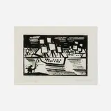 Lyonel Feininger, Kreuzende segler I, 1919, woodcut on Japan laid paper