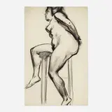 Arthur Beecher Carles, Model (Female Nude), charcoal on paper