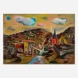 Arnold Blanch, Fantastical Village Landscape