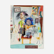 David Sharpe, Untitled (Girl in an Interior), 2000, watercolor and collage on paper