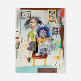 David Sharpe, Untitled (Girl in an Interior), 2000, watercolor and collage on paper