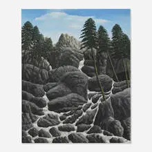 André Bauchant, La cascade, 1939, oil on canvas