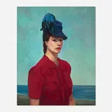 Macena Barton, Self-portrait, oil on board