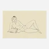 Walt Francis Kuhn, Reclining Nude, 1938, ink on paper
