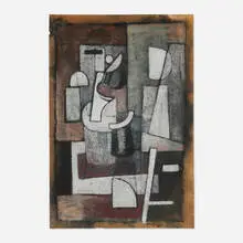 Jean Xceron, Studio, 1935, gouache on artist's board