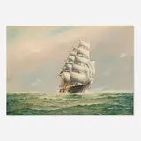 attribution Montague Dawson, Red Jacket, 1937, oil on board