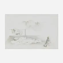 Pavel Tchelitchew, Composition with a Child, Mountains Beyond, 1936, silverpoint on prepared paper