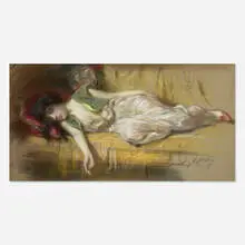 Irving Ramsey Wiles, Reclining Female, pastel on artist's board