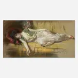 Irving Ramsey Wiles, Reclining Female, pastel on artist's board