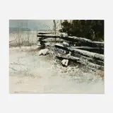 Gerhard Miller, Winter Landscape, watercolor on paper