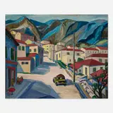 William Sharp, Swiss Village, oil on canvas