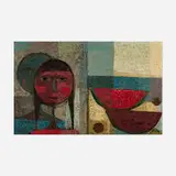 Ramon Prats, Young Girl, 1959, oil on board